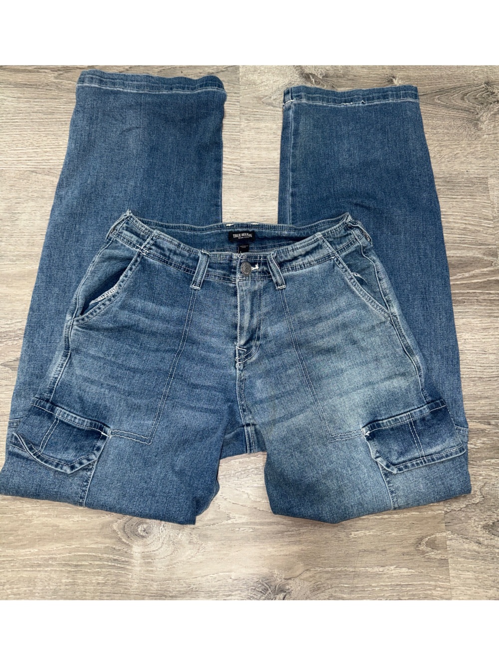 2000s y2k True Religion Straight Leg Cargo Jeans
